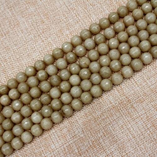 Natural Stone Beads FacetedJades Jaspers Round Spacer Loose Beads For Jewelry Making DIY Bracelet & Necklace