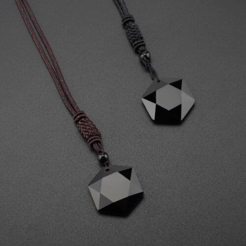 Fashion Geometric Hexagon Star Hexagram Talismans Woven Rope Chain Pendant Necklaces Sweater Chain Jewelry Gift For Women/Men