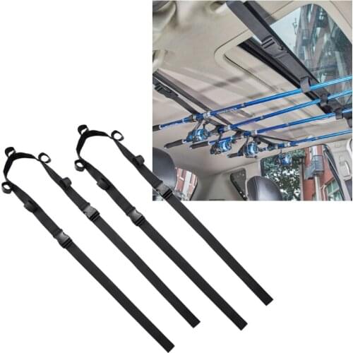 Car Fishing Rod Holder 86.6 Inches Length Adjustable Fishing Rod Holder Belt Strap,Fishing Poles Rack for Car, SUVs