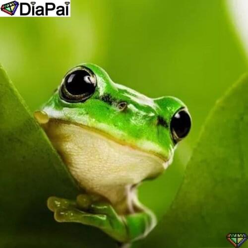 DiaPai 5D DIY Diamond Painting 100% Full Square/Round Drill "Animal frog" Diamond Embroidery Cross Stitch 3D Decor A23342