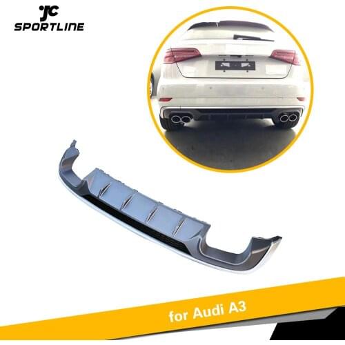 For A3 Rear Bumper Diffuser Lip for Audi A3 Standard Hatchback 2 Door 2017 - 2019 PP Rear Diffuser Lip Spoiler