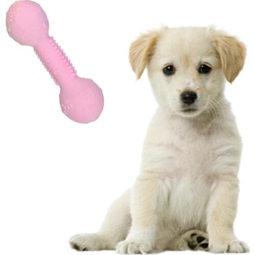 Puppy Teething Toy Fun Dumbbell Shape Rubber Pet Molar Bite Cleaning Teeth Safe For Household Animals Dogs Entertainment For Dog