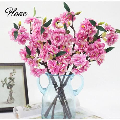 Flone Artificial Cherry Simulation Sakura Bouquet Living Room Fake Flowers Office Bedroom Home Decoration Silk Flower Arrangemen