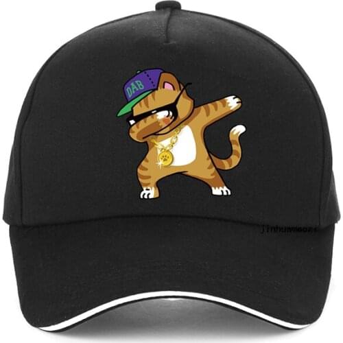 Summer Dabbing Men Women Hip Hop cap Gothic Funny Print Dabbing cat Baseball cap Unisex adjustable hip hop snapback hat