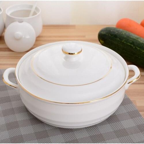 Just one pot Heads jingdezhen ceramics Soup Pot with Lid European style dishes set Kitchen Supplies Dinnerware Sets