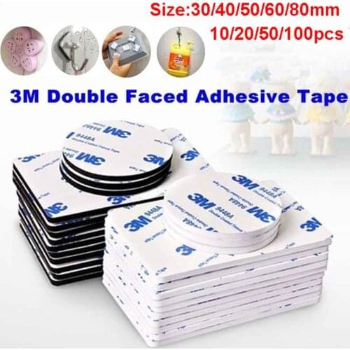 3M Adhesive Tape Double Sided White Foam Tape Strong Pad Mounting Adhesive Pad Mounting Tape Two Sides Mounting Sticky 10-100PCS