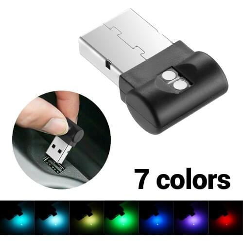 Mini USB LED Car Light Auto Interior Atmosphere Light Decorative Lamp Emergency Lighting PC Auto Colorful Light Car Accessories