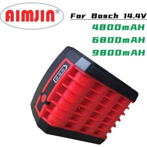 Upgrade 14.4V BAT614 4.8/6.8/9.8Ah Replace Li-ion Battery Pack for Bosch Electric Drill Screwdriver BAT607,BAT614G Free Shipping