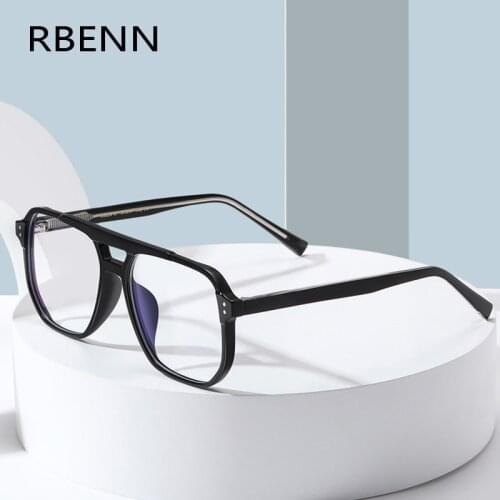 RBENN 2020 New Big Frame Square Computer Reading Glasses Men Women Anti Blue Light Tr90 Presbyopia Eyeglasses with CR-39 lens