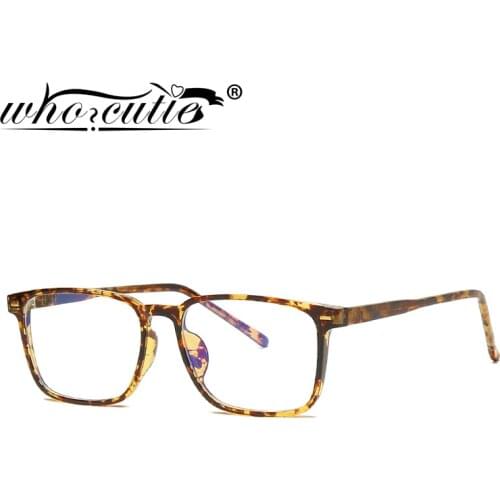 Rectangle Blue Blocking Light Glasses Women Men Acetate Leopard Frame 2020 Brand Design Fashion Computer Eyeglasses Female S258