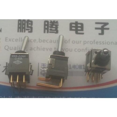 Original new 100% KN8-22AH 0.4VA waterproof button toggle bend foot 90 degrees 6pin 2gear