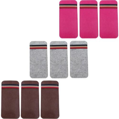 Blesiya Pack of 3 Felt Sunglasses Storage Pouch Eyewear Case Protector Bag