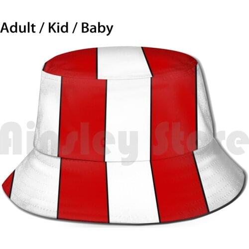 Retro Red & White Striped Team Colours Sun Hat English Football Football Premiership England Football