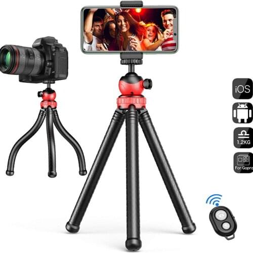 Octopus Bluetooth Cell Phone Tripod Mount Light Stand DSLR Camera Smartphone Wireless Remote for iPhone Samsung Gopro