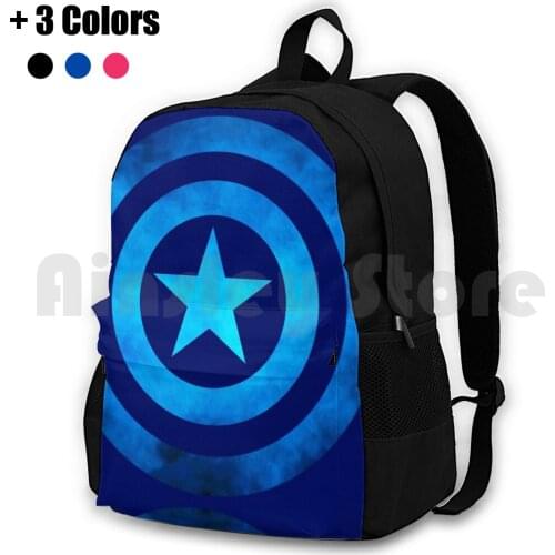 Star Logo Blue Outdoor Hiking Backpack Riding Climbing Sports Bag Star Patriot Captain Usa America Superhero