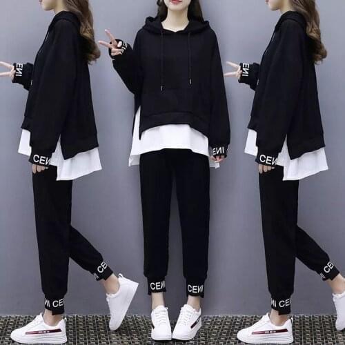 Sports suit female autumn and winter student wear Korean version of loose fashion womens bikes 2020 casual two piece set women