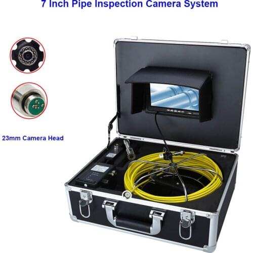 Push Rod 20M Fiberglass Cable 7 inch Pipeline Inspection Camera System Real Time View Sewer Pipe Inspection Video Camera System