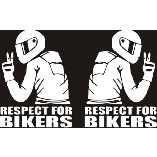 Funny Car Sticker 14x14CM Respect for Bikers Sticker Motorcycle Helmet Sticker Car Styling for yamaha red bull ayrton senna