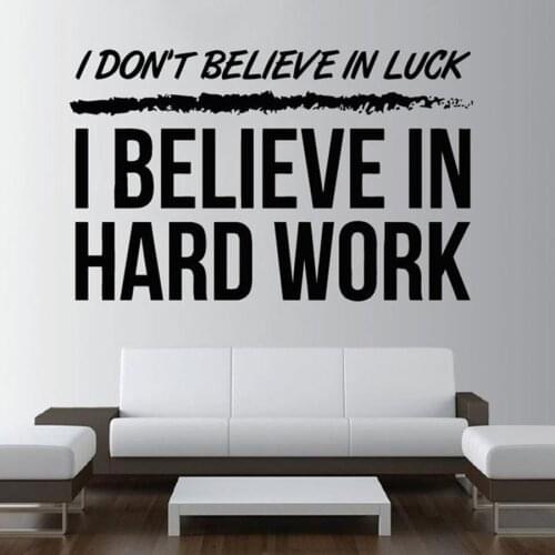 Hard Work Wall Decal Fitness Quote Bedroom Gym Workout Girl Motivation Bodybuilding logo Inspirational Vinyl Wall Sticker S350