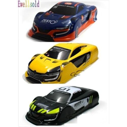 1/10 R/C car parts 1/10 R/C racing on-road drift car painted PVC Body Shell (430*198mm,wheelbase 260mm) blue yellow black