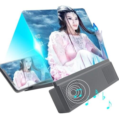 12 Inch Folding Mobile Screen Magnifier Glass HD Movies Magnifying Glass Eyes Protection Stand with Foldable Phone Holder