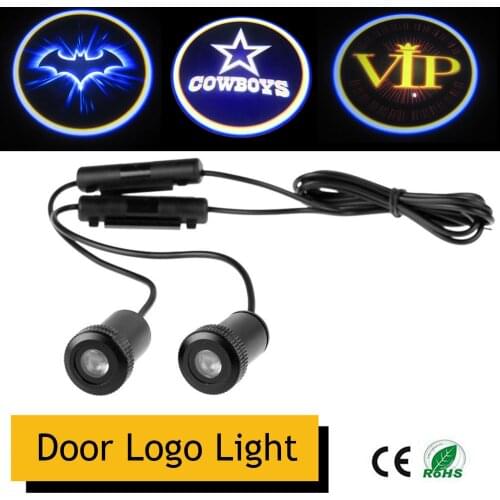 2 pièces De Voiture De Porte Bienvenue Projecteur Laser Logo Fantôme Ombre Lampes Voiture Accessoires GTR VIP Fire skeleton BAT