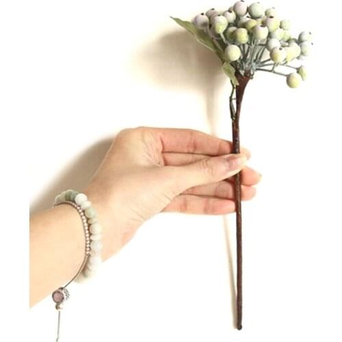 27RE Artificial Berry Branches Stems Floral Sprays Berry Fruit Picks for Home Decor Small Fake Flowers Fruit Branches Decor