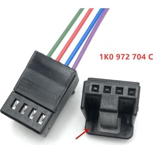 4 Pin/Way Car Glass Switch Trunk Switch Plug Complemented Heater Connector Wire Harness Pigtail For VW Audi 1K0 972 704 C