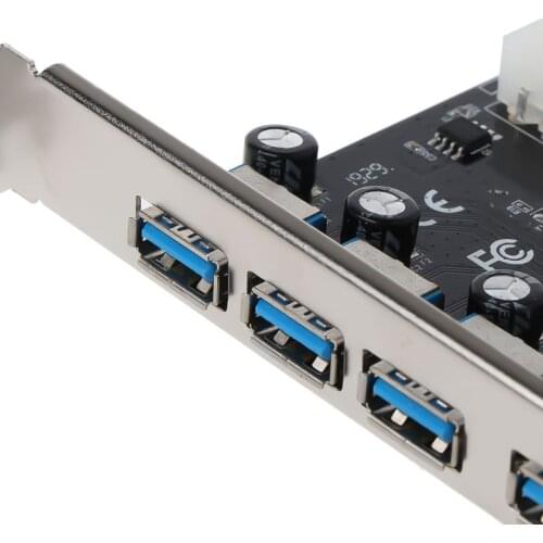 4 Port PCI-E to USB 3.0 HUB PCI Express Expansion Card Adapter 5 Gbps Speed Dropship