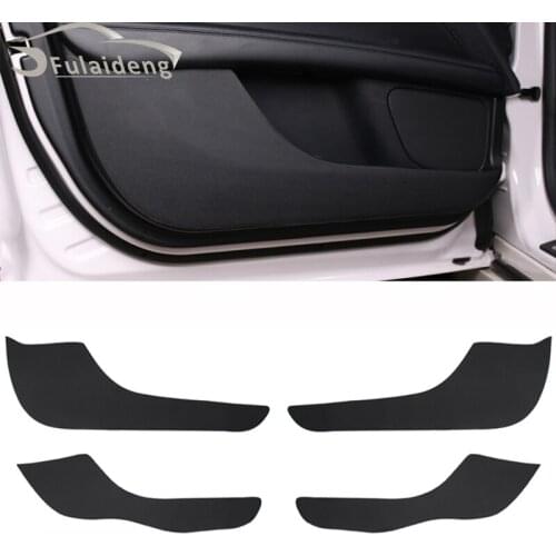 4pcs For Lincoln MKZ 2017-2020 Leather Car Interior door Protector Side Edge Protection Pad Anti-kick Door Mats Cover