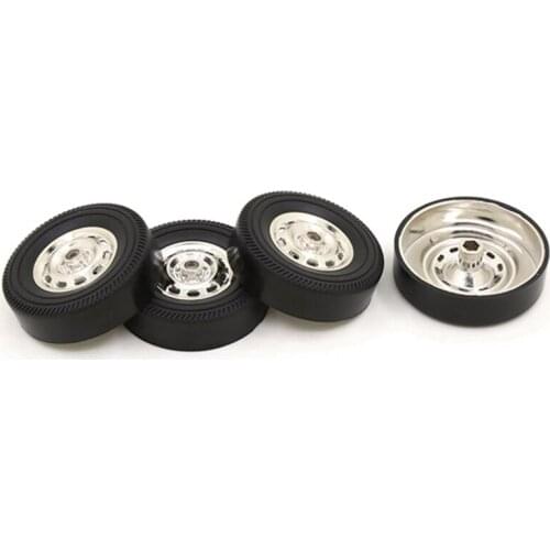 4PCS Metal Wheel Tires DIY Replacement Tyres Non-Slip for 1/10 WPL D12 RC Off-Road Buggy Truck Car Repair Tool Parts