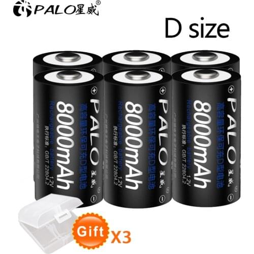 2017 Hot Sale Safety 6pcs D Type Environmental Rechargeable Batteries For Radio Toys Flashlight Remote Controller Fridge