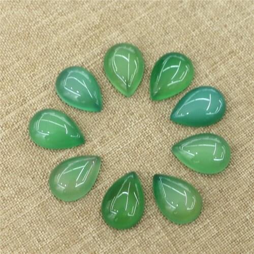 Wholesale 40 Pcs/batch 10x7mm Natural Stone Green Agates CAB CABOCHON Beads for DIY Jewelry Accessories Free Shipping
