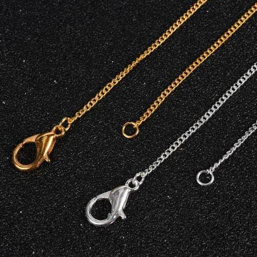 12Pcs/Lot 45cm 1.3mm Curb Link Chains Necklace For Women Jewelry Making Supplies Chains Findings Accessories