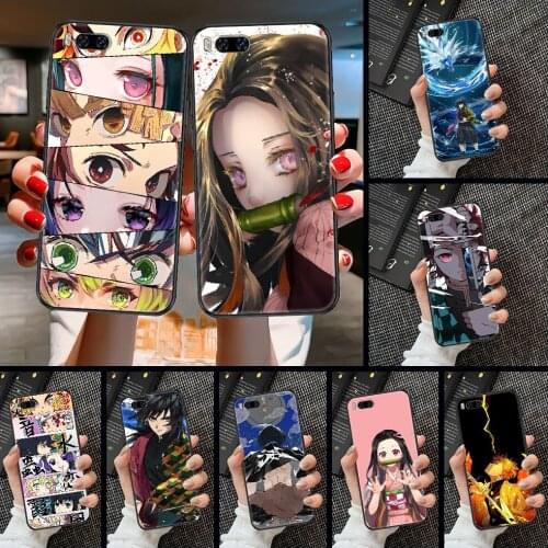 Demon Slayer Kamado Nezuko Anime Phone case For Xiaomi Mi Max Note 3 A2 A3 8 9 9T 10 Lite Pro Ultra black silicone funda trend