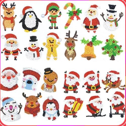 Childrens Diamond Painting Random Stickers Toys Puzzle Handmade Diy Dot Painting Cute Cartoon Christmas Stickers