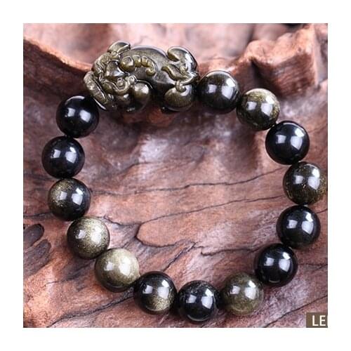 Good Luck Bracelet Pixiu Bracelet Feng Shui Obsidan Beaded Bracelet Wealth Pixiu Bracelet