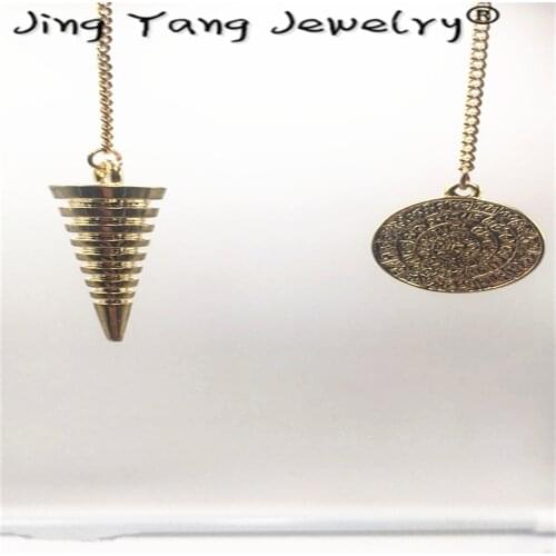 Healing Pendulum Scrying A Egyptian Sphere Copper pendulum coil Pendant Metal Pendant and Fashion Chain Nodes