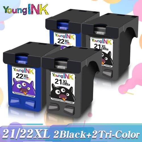2 Pcs Ink Cartridge Replacement For HP 21 22 HP 21XL 22 XL For Deskjet Envy 3910 3915 3918 3920 3930 3930 3938 3940 3940 Printer