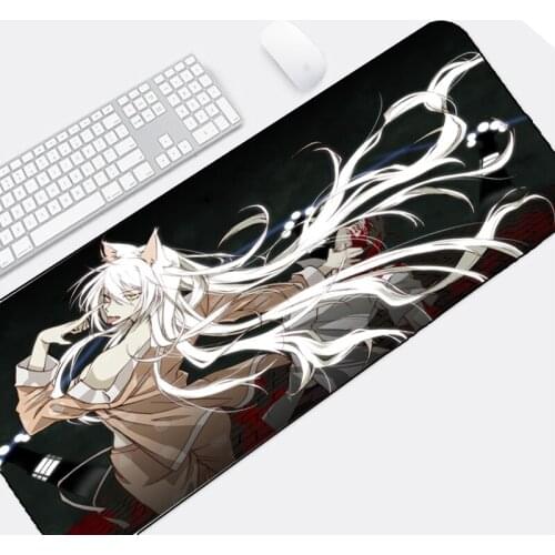 Mairuige The Cute Anime Girls Neko Tsubasa Monster Pattern Mouse Pad Desktop Bige Size 300x800 for Optical/Trackball Mouse Mat