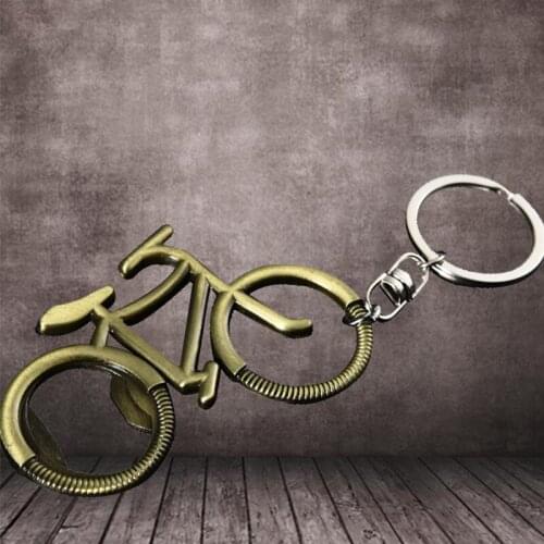 3D Metal Beer Bicycle Bottle Opener Key Chain Pendant Retro Bike Keychain Key Rings Lover Biker Bottle Openers Creative Cycling