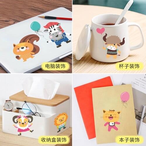 Cute Animals Switch Wall Stickers For Home Decoration Laptop Cup Refrigerator Decor Kids Room Mural Wall Decals PVC