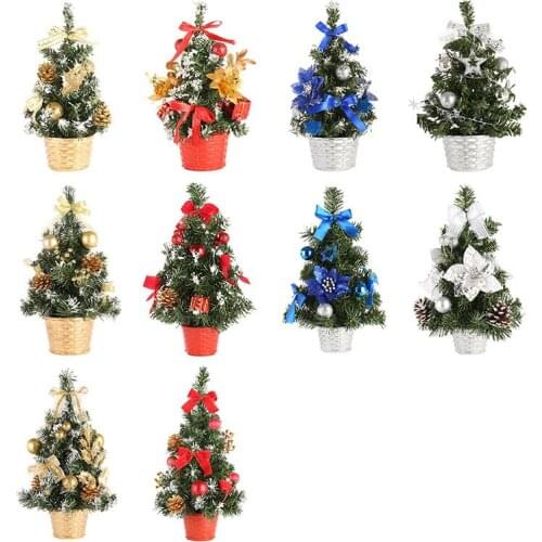 Mini Christmas Tree Xmas Artificial Tabletop Decorations Festival Miniature Tree Home Room Desktop Ornaments Children Gifts