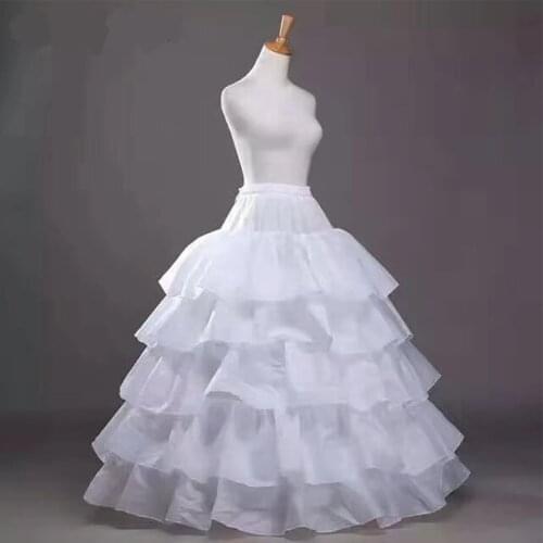 Spring Fashion 4 Hoops 5 Layers Wedding Petticoat Ball Gown Crinoline Slip Underskirt For Wedding Dress