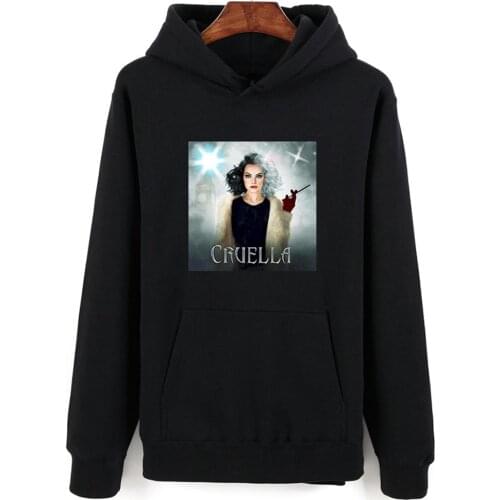 Fashion Trend Witch Cruella Hoodie Personality Men And Women Sportswear Street Wear Oversized Pullover Cute Custom made Tops