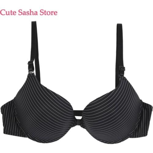 Fashion Striped Bras Seamless Sexy Front Closure Bra Girlss Push Up Underwear Buckle Female Small Chest Bra Underwire