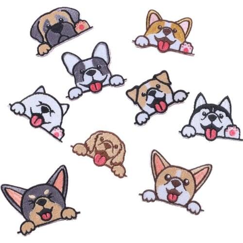 Cartoon Chihuahua Shiba Dog Patch Babys Clothing Patches Backpack Decoration Small Applique Small Dog Iron On Patch