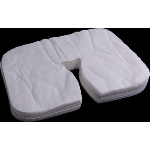 Pack of 100pcs Non-Woven Fabric Spa Salon Disposable Massage Face Rest Cushion Covers Cradle Sheets Massage Pillow Cover