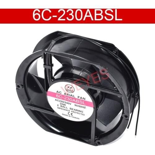 Original 6C-230ABSL Cooling Fan AC 220V/240V 35W 50/60HZ 17251 17CM 172*150*51mm 2 Wires