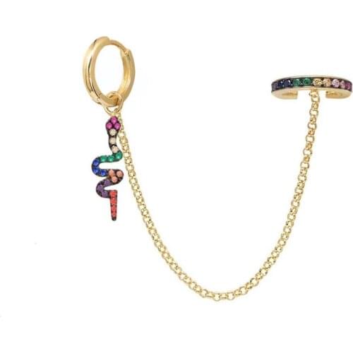 Punk rainbow snake Pendant Earrings for Women Boys Korean Hiphop Fashion Jewelry Gold Earrings Brinco Oorbellen Wholesale